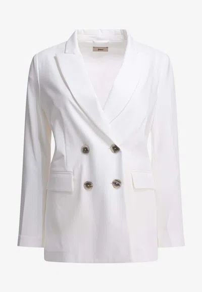 Herno Double-breasted Buttoned Blazer In White