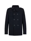 Herno Double-breasted Buttoned Coat In Blue