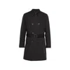 Herno Double-breasted Trench Coat In Black