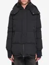 Herno Long Length Quilted Hooded Down Jacket In Black