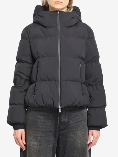 Herno Doublelayer Down Jacket With Hood In Blue