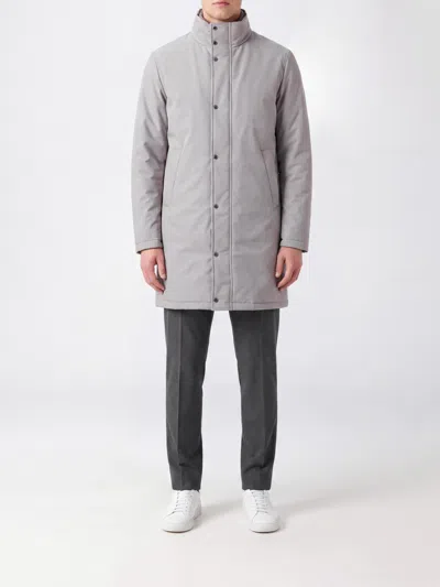 Herno Double-layer Down-padded Single-breasted Coat In Gray