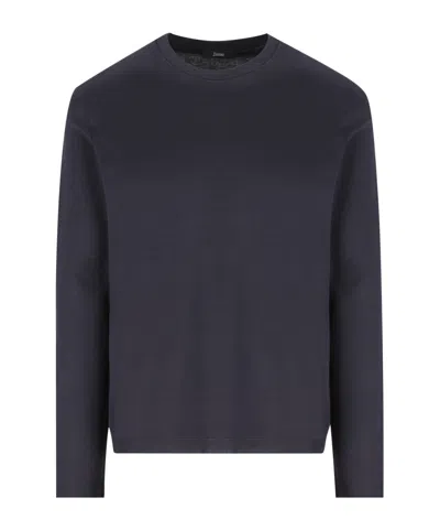 Herno Double-layer Long-sleeve T-shirt In Blue