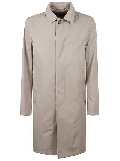 Herno Dove Grey Straight Cut Coat In Neutral