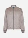 Herno Dove Grey Suede Effect Bomber Jacket
