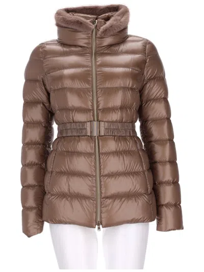 Herno Dove Quilted Padded Polyamide Parka In Brown