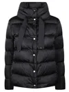 Herno Satin Cape Down Jacket In Blue