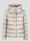 Herno Funnel Neck Padded Down Jacket In Nude & Neutrals