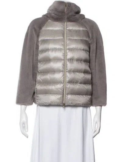 Pre-owned Herno Down Coat In Gray
