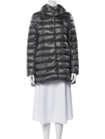 Pre-owned Herno Down Coat In Grey