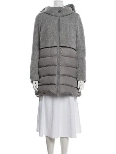 Pre-owned Herno Down Coat In Grey