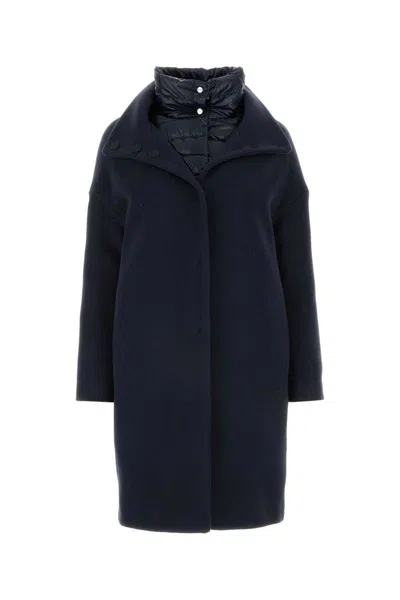 Herno Down Coat In New Modern Double And Nylon Ultralight In Blue