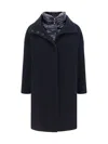 Herno Resort Layred Coat In Nero
