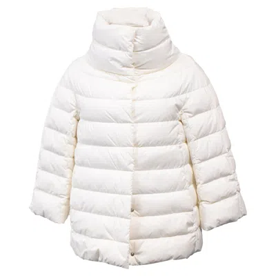 Herno Down Cocoon Jacket In White Polyamide In Neutral