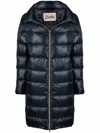 Herno Down-feather Mid-length Coat In Blue