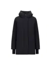 Herno Hooded A-shape Jacket In 2-layer Windstopper In Black