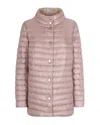 Herno Reversible A-shape High Collar Jacket With Contrasting Colors In Pink