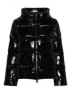 Herno Glossy Hooded Down Coat With Quilted Design In Black