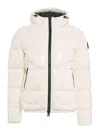 Herno Shiny Padded Down Jacket With Hood And Elasticated Cuffs In White