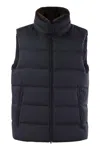 Herno Down-filled Waistcoat With Fur Insert In Blue