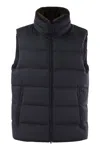 Herno Down-filled Waistcoat With Fur Insert In Blue