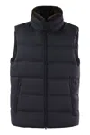 Herno Down-filled Waistcoat With Fur Insert In Navy Blue