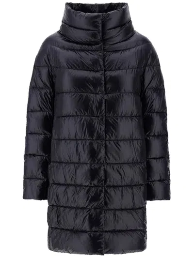 Herno Navy Blue Nylon Matilde Down Jacket In Black