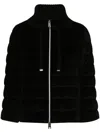 Herno Padded Goose Down Wool Jackets In Black