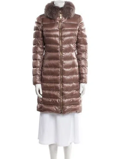 Pre-owned Herno Down Fur Jacket In Brown
