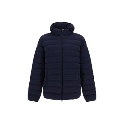 Herno Quilted Padded Hooded Jacket In Blue