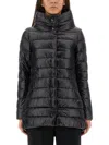 Herno Quilted Long-sleeved Down Jacket In Black