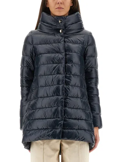 Herno Down Jacket "a-shape Amelia" In Blue