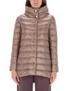 Herno Down Jacket A-shape Amelia In Brown