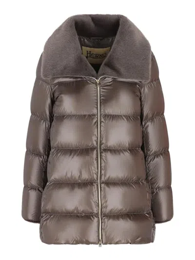 Herno Down Jacket A-shape In Brown
