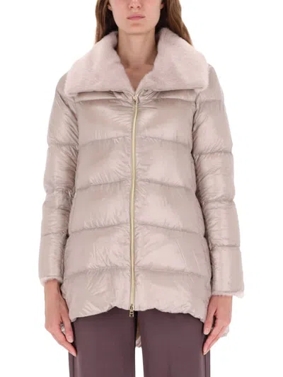 Herno Down Jacket "a-shape" In Neutral