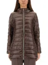 Herno Down Jacket "a-shape Resort" In Brown