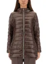 Herno Chocolate Colored Quilted Down Jacket In Brown