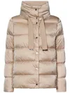 Herno Logo-plaque Puffer Jacket In Beige