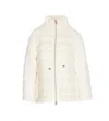 Herno Quilted With Faux Fur Puffer Coat In Bianco