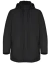 Herno Long Padded Coat With Knitted Collar Clothing In Black