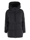 Herno Black Down Jacket With Removable Drawstring Hood In Tech Fabric Woman In Black