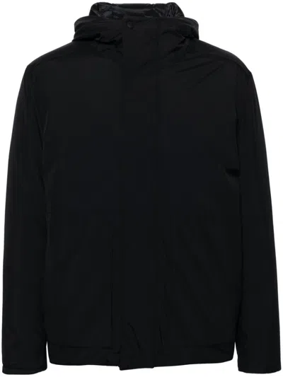 Herno Hooded Long Sleeve Jacket With Elasticated Hem In Black