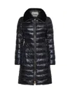 Herno Long Quilted Jacket High Collar In Black