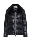 Herno Ultralight Nylon Down Jacket And Lady Alternative Fur In Blue