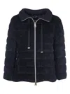 Herno Padded Goose Down Wool Jackets In Black