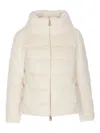 Herno Down Cape Jacket Fur Effect In Blanco