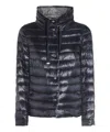 Herno Ultra-lightweight Black Nylon Down Jacket With Hood Women In Blue