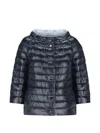 Herno Double-sided Button Quilted Down Jacket In Blue