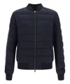 Herno Suede-effect Hooded Jacket In Blue