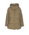 Herno Green Padded Down Jacket Frontal Zip Closure In Brown